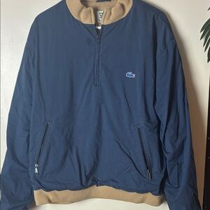 Vintage Lacoste Blue and Beige Pullover Jacket​